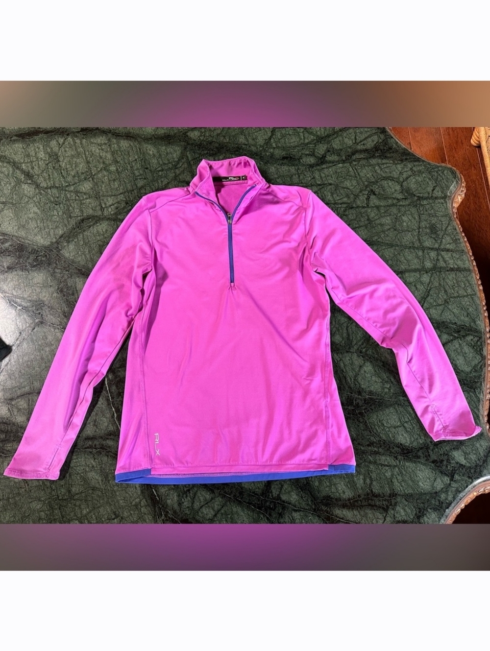 Ralph Lauren RLX Hot Pink Golf Quarter-Zip Pullover Athletic Top Long Sleeve Med